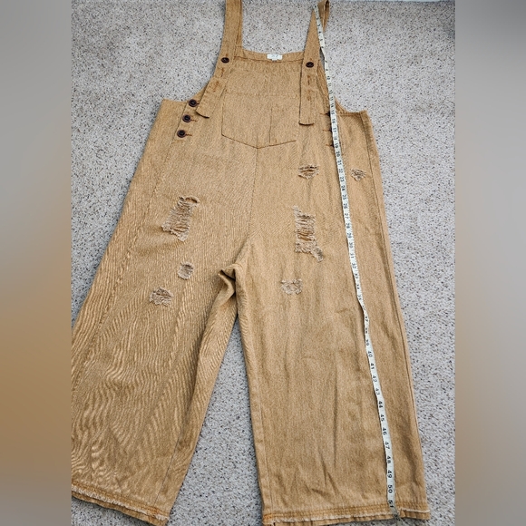 Easel Orange Distressed Women Overalls - Picture 9 of 13